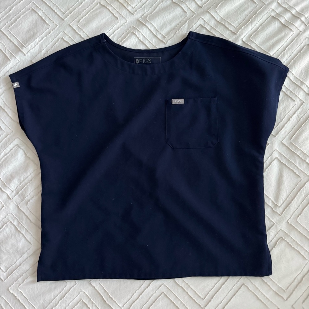 Figs Navy Arua Scrub Top XS